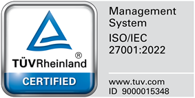 TÜV Rheinland — ISO/IEC 27001:2022 certified